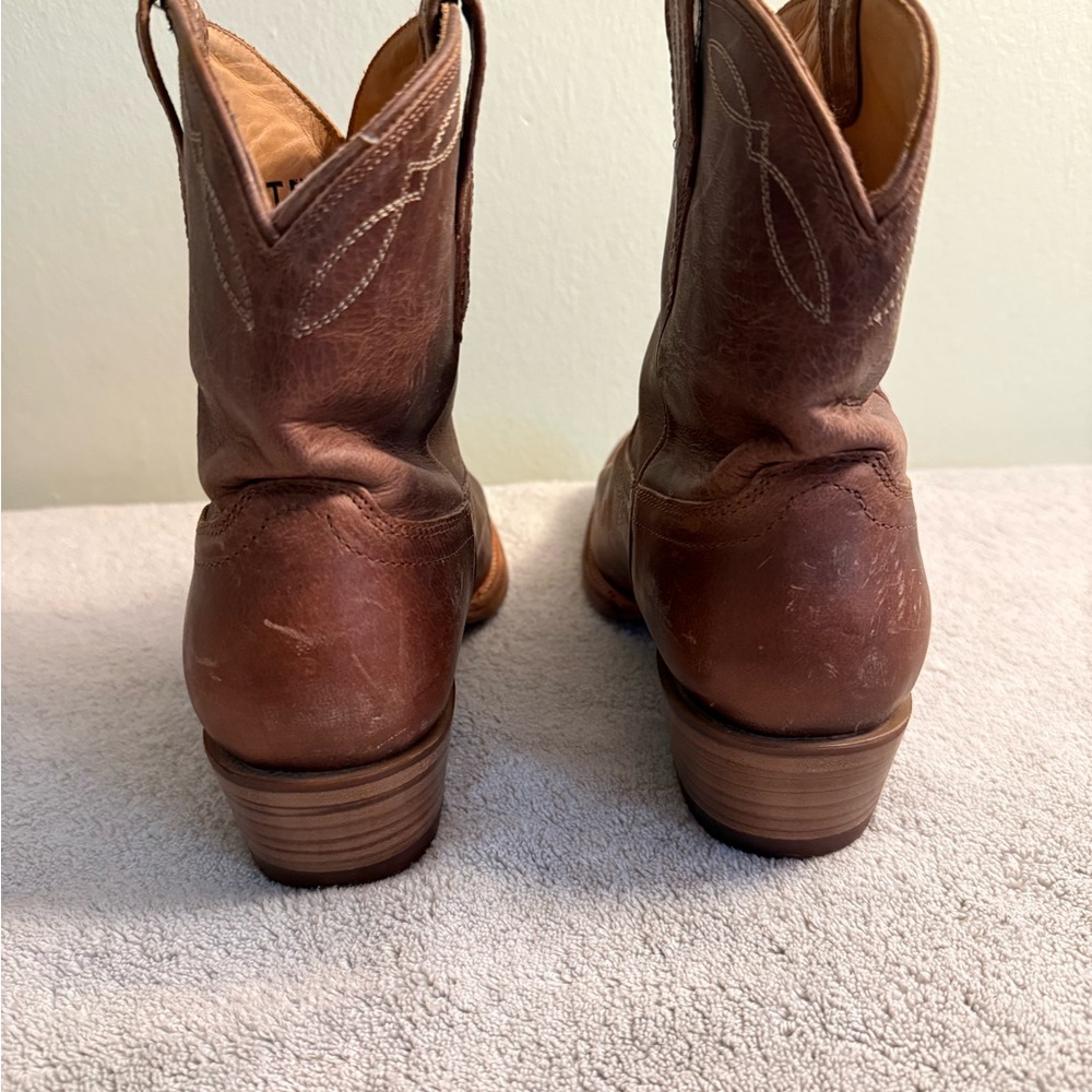 Tecovas Chestnut Distressed Leather Heeled Boots - Picture 3 of 5